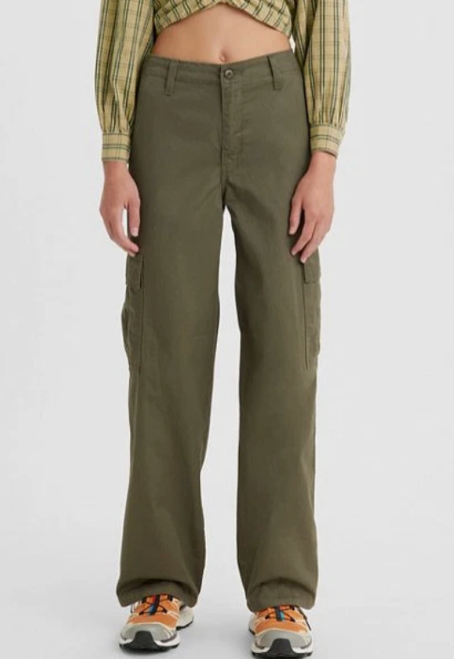 Levi's Women '94 Baggy Cargo Pants Army Green Size 28